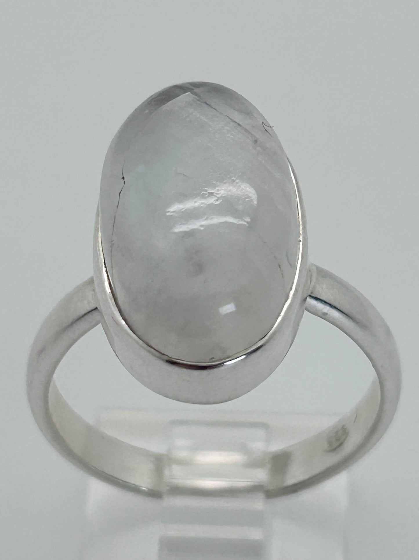 Jewelry, Women's Ring, Rainbow Moonstone, Oval, Sterling Silver, Size 10 - (JWR-15)