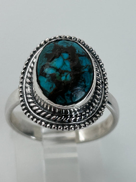 Jewelry, Woman's Ring, Tibetan Turquoise, Oval, S7 - SKU(JWR-24)