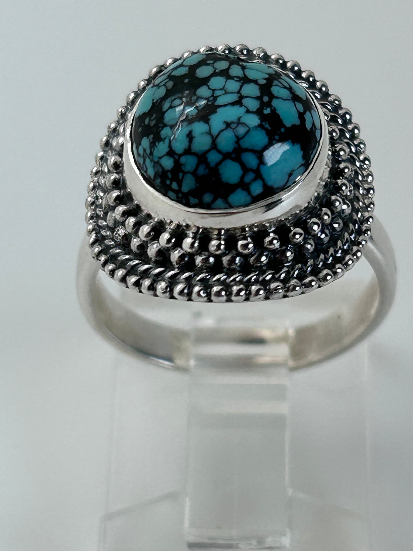 Jewelry, Woman's Ring, Tibetan Turquoise, Round, Size 6 - SKU(JWR-25)