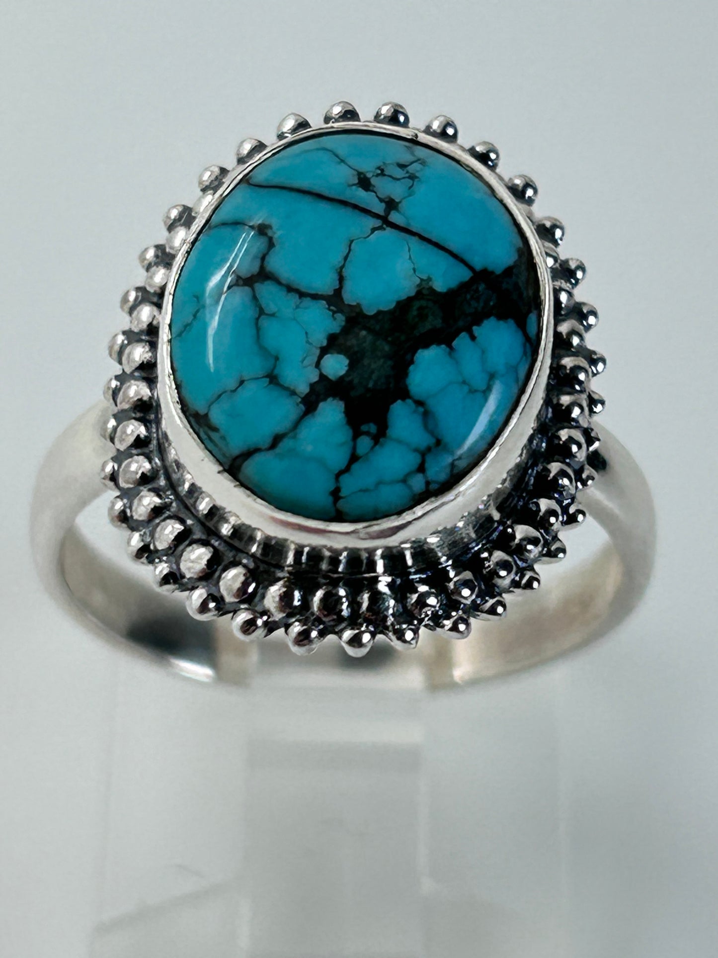 Jewelry, Woman's Ring, Tibetan Turquoise, Oval, Size 8 - SKU(JWR-27)