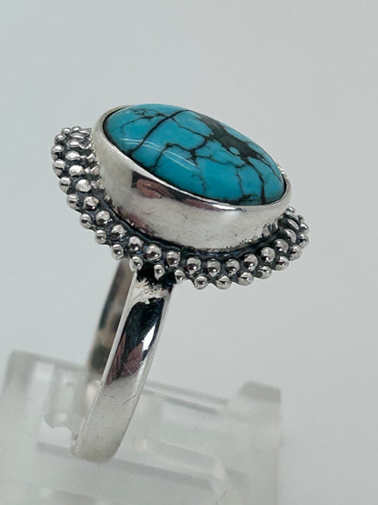 Jewelry, Woman's Ring, Tibetan Turquoise, Oval, Size 8 - SKU(JWR-27)