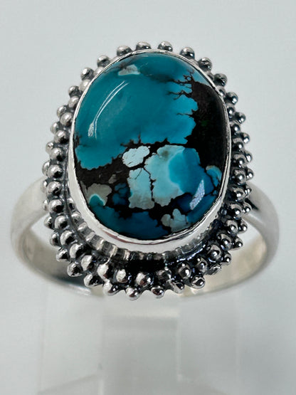 Jewelry, Woman's Ring, Tibetan Turquoise, Oval, Size 8 - SKU(JWR-28)