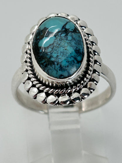 Jewelry, Woman's Ring, Tibetan Turquoise, Oval, Size 8 - SKU(JWR-30)