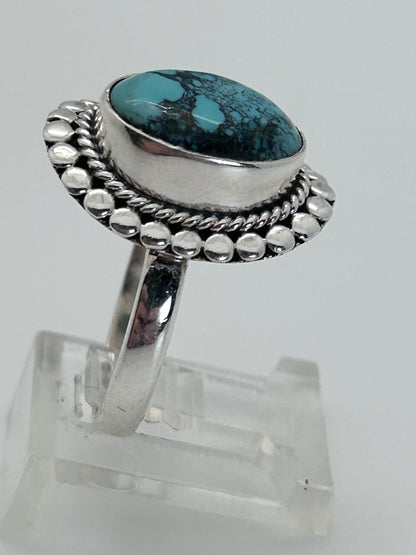 Jewelry, Woman's Ring, Tibetan Turquoise, Oval, Size 8 - SKU(JWR-30)