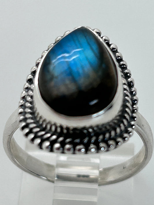 Jewelry, Women's Ring, Labradorite, Pear, Size 7 - SKU(JWR-37)