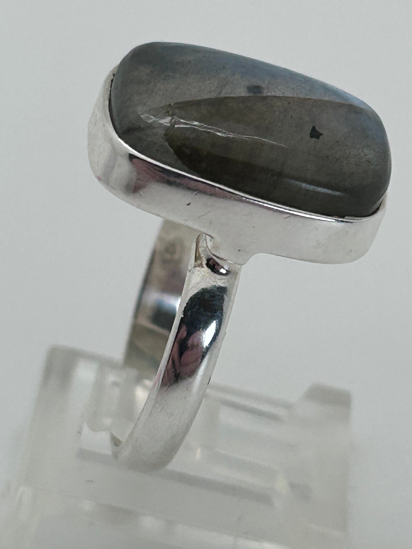 Jewelry, Woman's Ring, Labradorite, Rectangular, Sterling Silver Base, S8 - SKU(JWR-41)