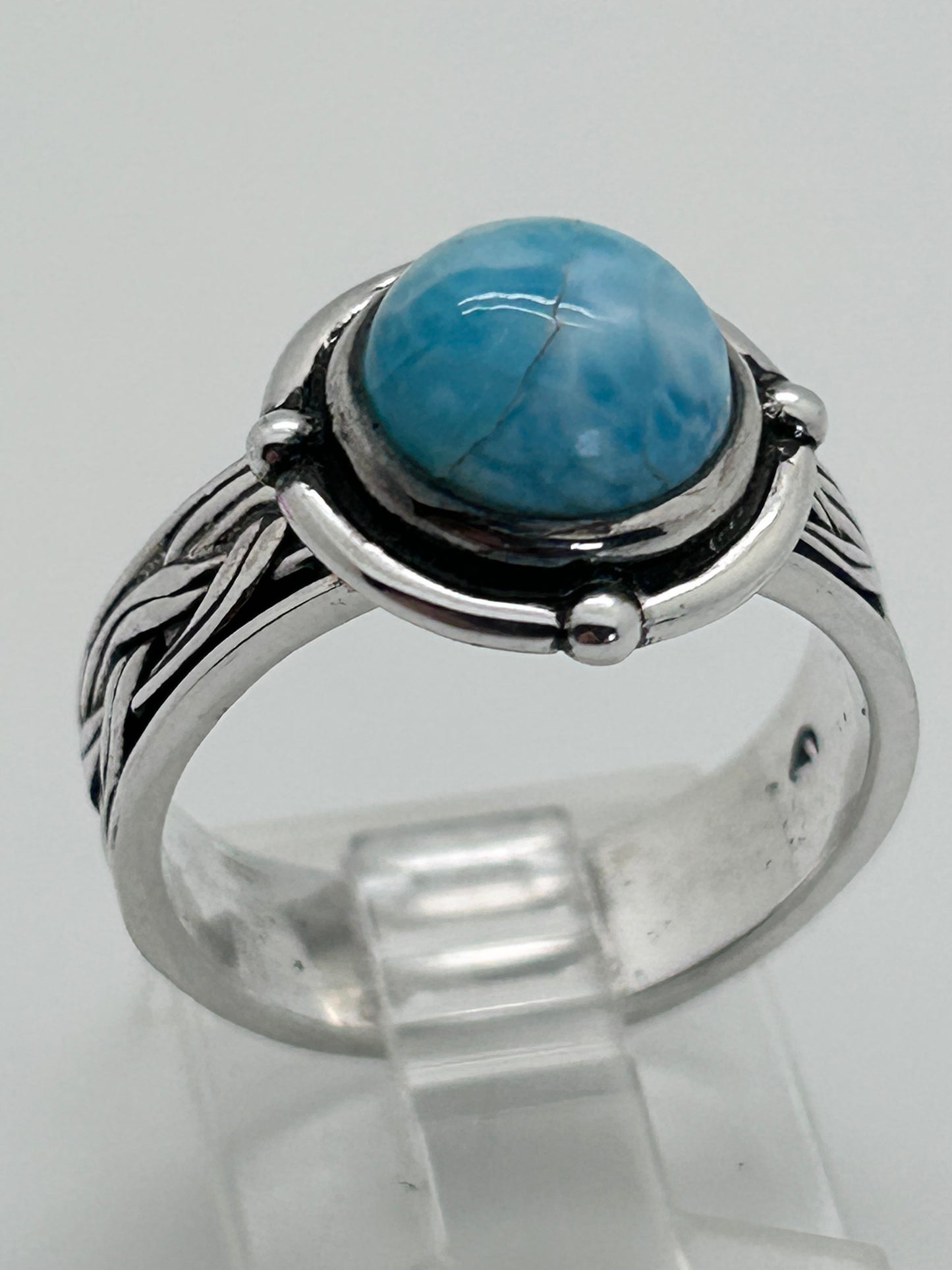 Jewelry, Women's Ring, Larimar, Round, Size 7.75 - SKU(JWR-81)