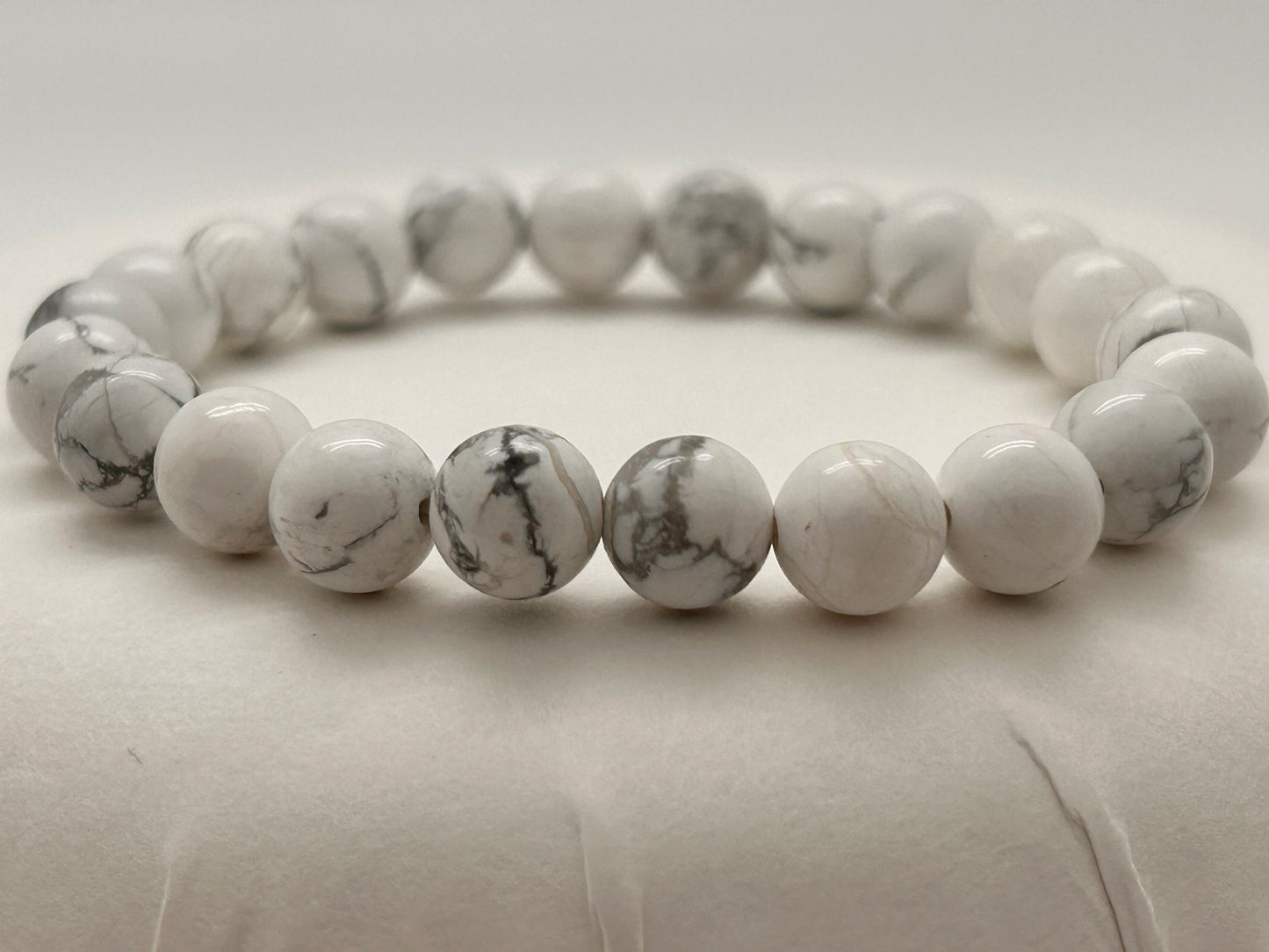 Jewelry, Bracelet, Howlite, 8mm, 18g - SKU(JB-16)