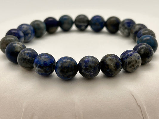 Jewelry, Bracelet, Lapis, 8mm, Round Beads, 22g - SKU(JB-21)