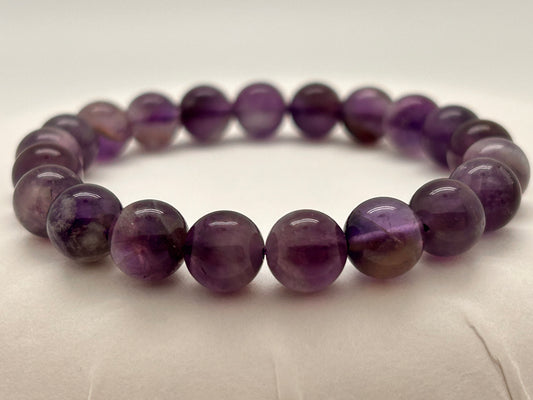 Jewelry, Bracelet, Amethyst, 8mm Round Beads, 18g - SKU(JB-22)