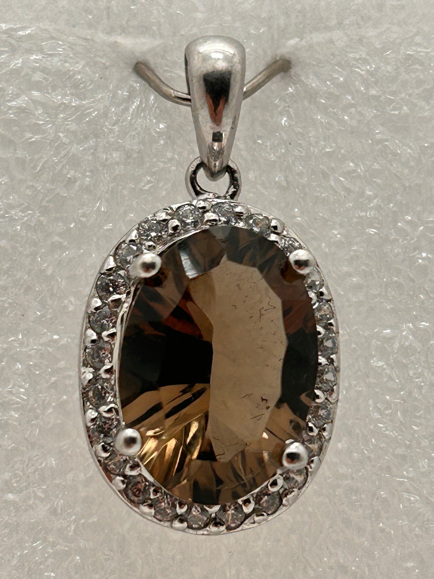 Jewelry, Pendant, Smoky Quartz, Oval, 12x9mm, Sterling Silver - (JP-02)