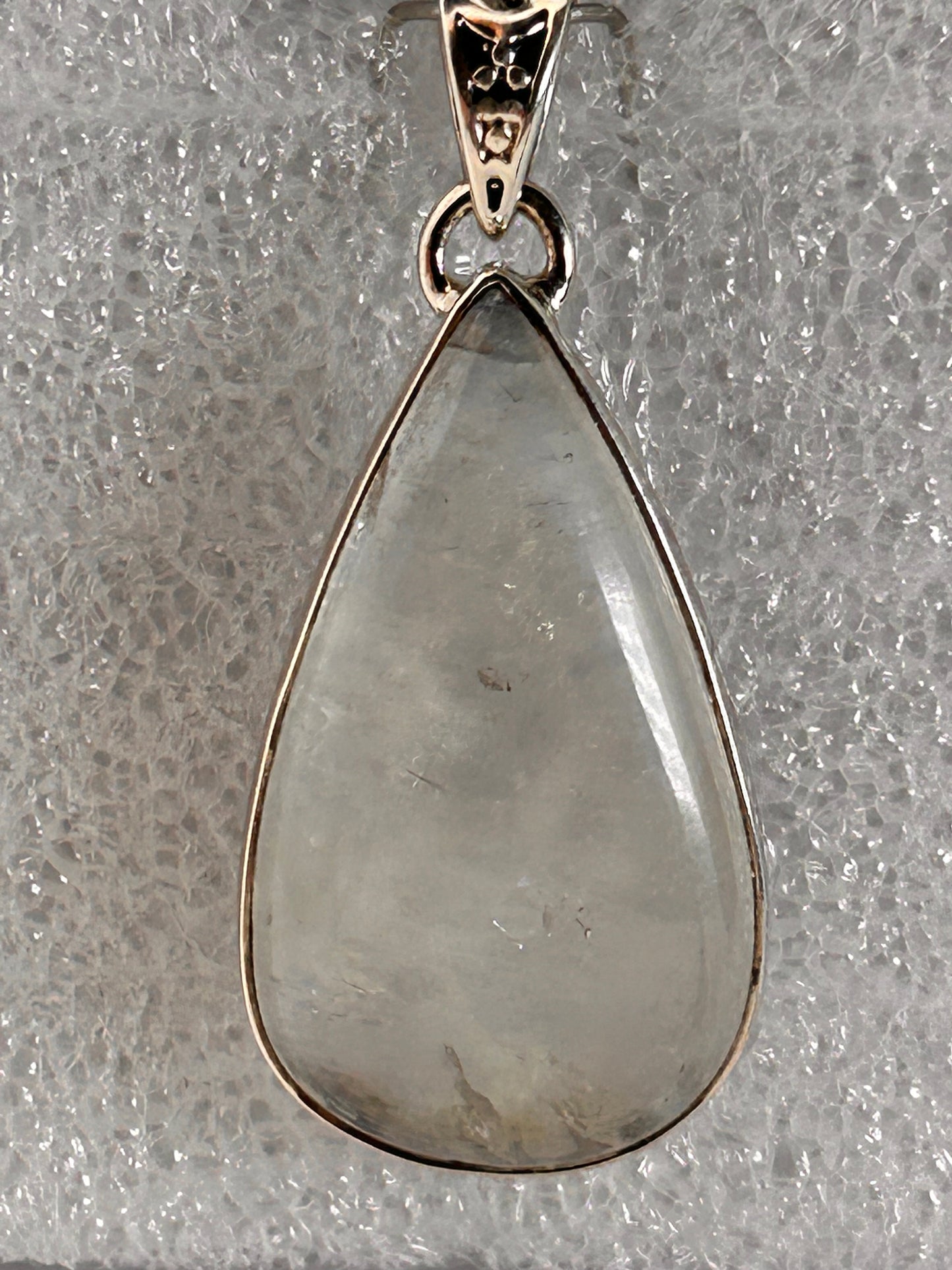 Jewelry, Pendant, Cabochon Moonstone, Pear Shape Silver Pendant - SKU(JP-13)