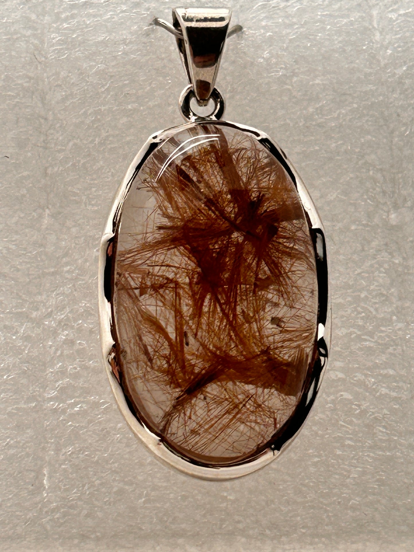 Jewelry, Pendant, Copper Rutile, Mix Cut Wave Set Copper Rutile, V Bail Silver Pendant - SKU(JP-22)