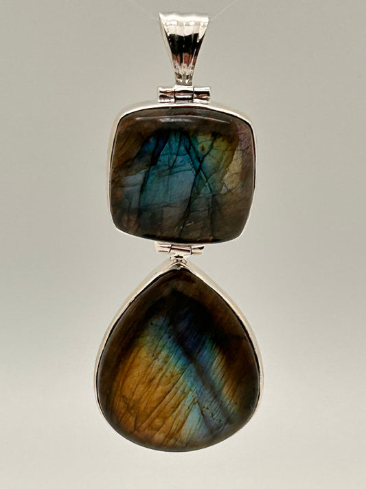 Jewelry, Pendant, Labradorite, Mix Shape Cabochon Labradorite Silver Pendant - SKU(JP-23)