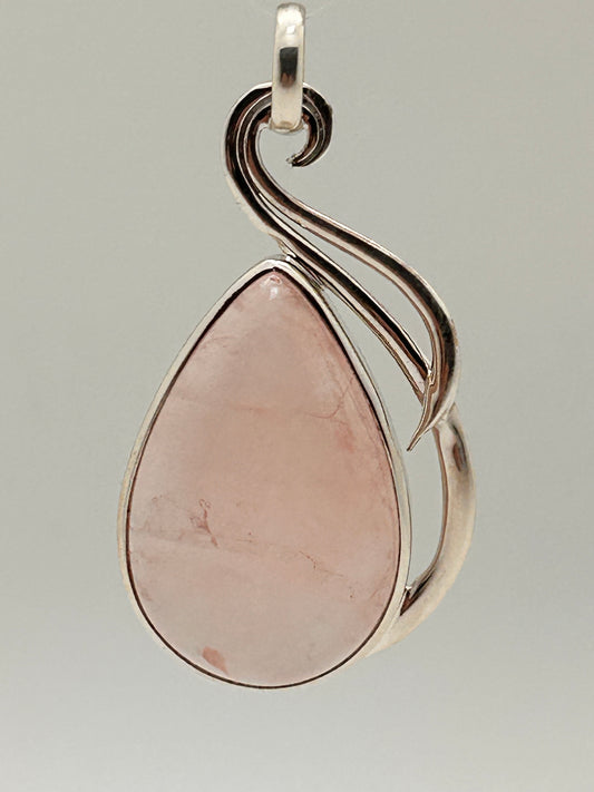 Jewelry, Pendant, Rose Quartz, Silver Pendant (JP-28)