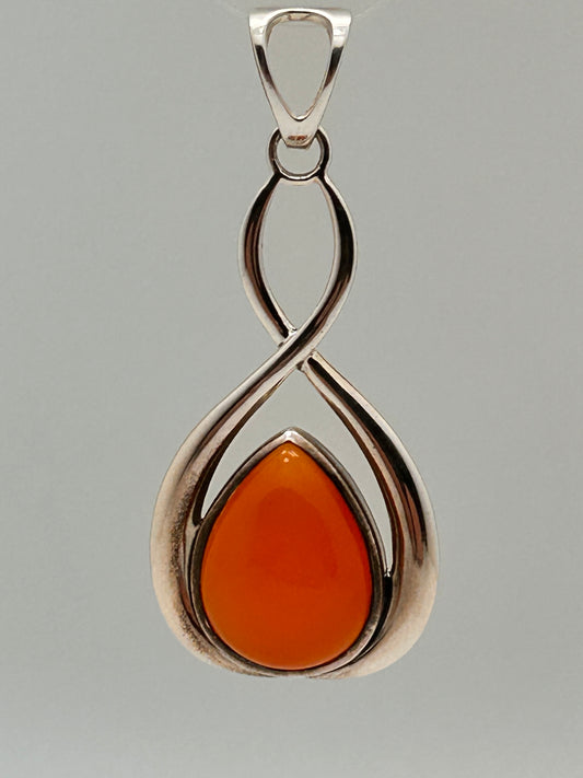 Jewelry, Pendant, Carnelian, Pear Shape, Sterling Silver Pendant - SKU(JP-30)