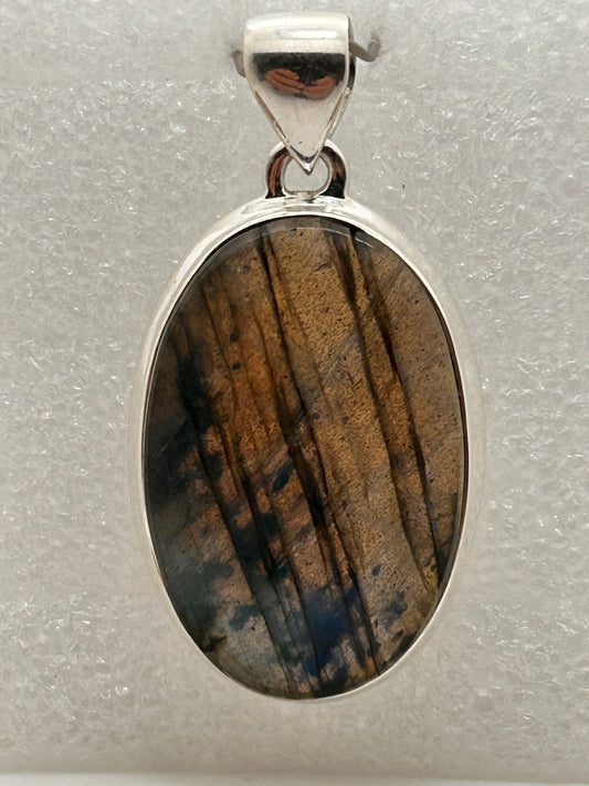 Jewelry, Pendant, Labradorite, Oval, Sterling Silver - SKU(JP-32)