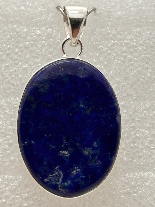 Jewelry, Pendant, Lapis Lazuli, Oval, Flat Top, Sterling Silver - SKU(JP-33)