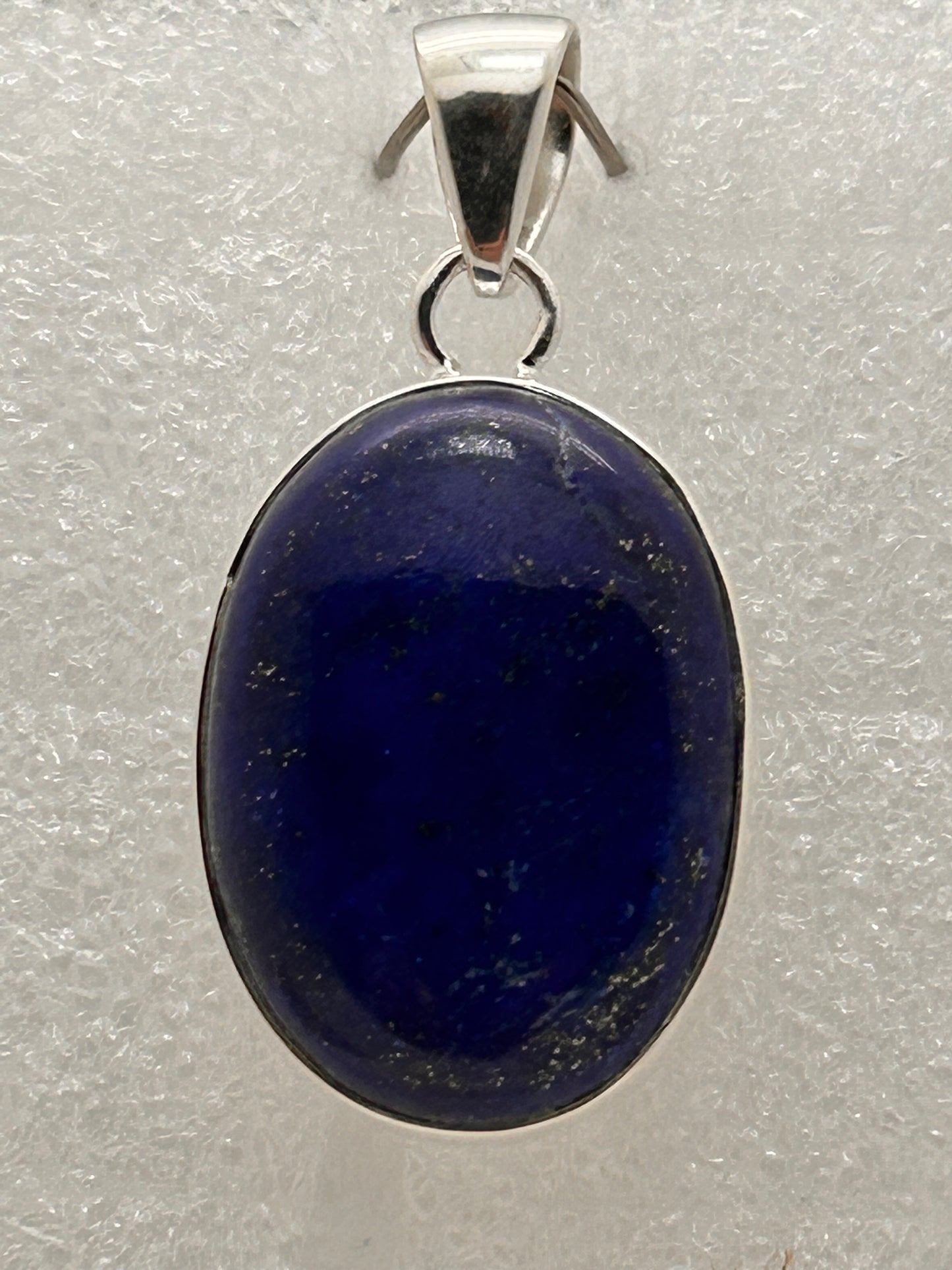 Jewelry, Pendant, Lapis Lazuli, Oval, Rounded Top, Sterling Silver - SKU(JP-34)