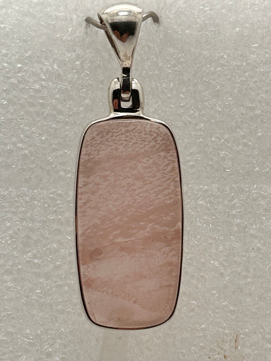 Jewelry, Pendant, Rose Quartz, Oval, Sterling Silver - SKU(JP-37)