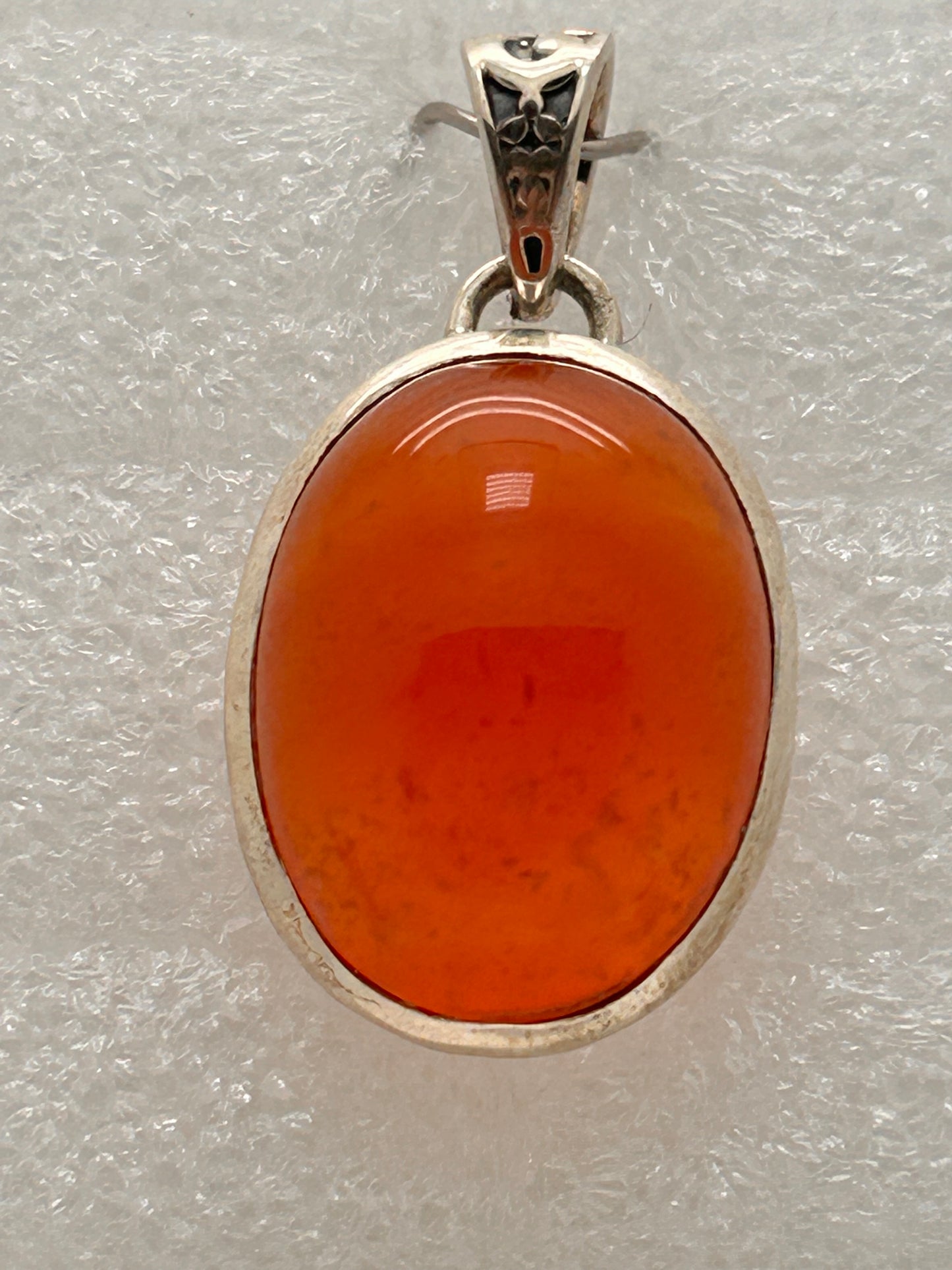 Jewelry, Pendant, Carnelian, Pear Shape, Sterling Silver Pendant - (JP-43)