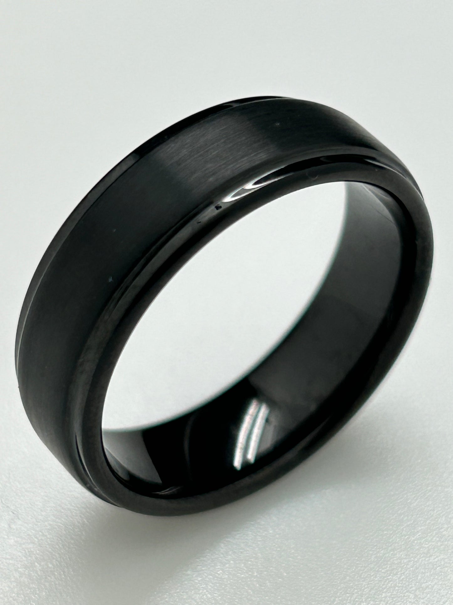 Men's Ring, Tungsten, Black Matte, Brushed Finished, Comfort Fit (JMR 23)