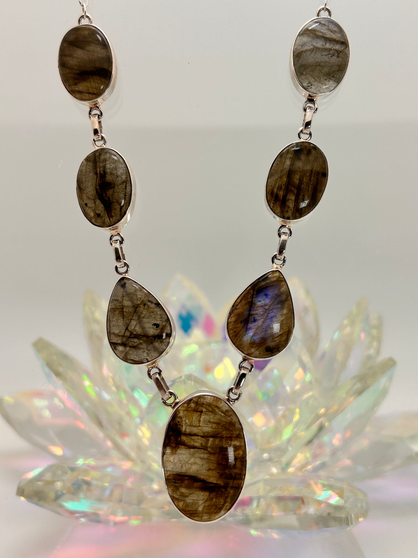 Jewelry, Necklaces, Labradorite, Combination of Ovals and Pear shapes (JN 01)